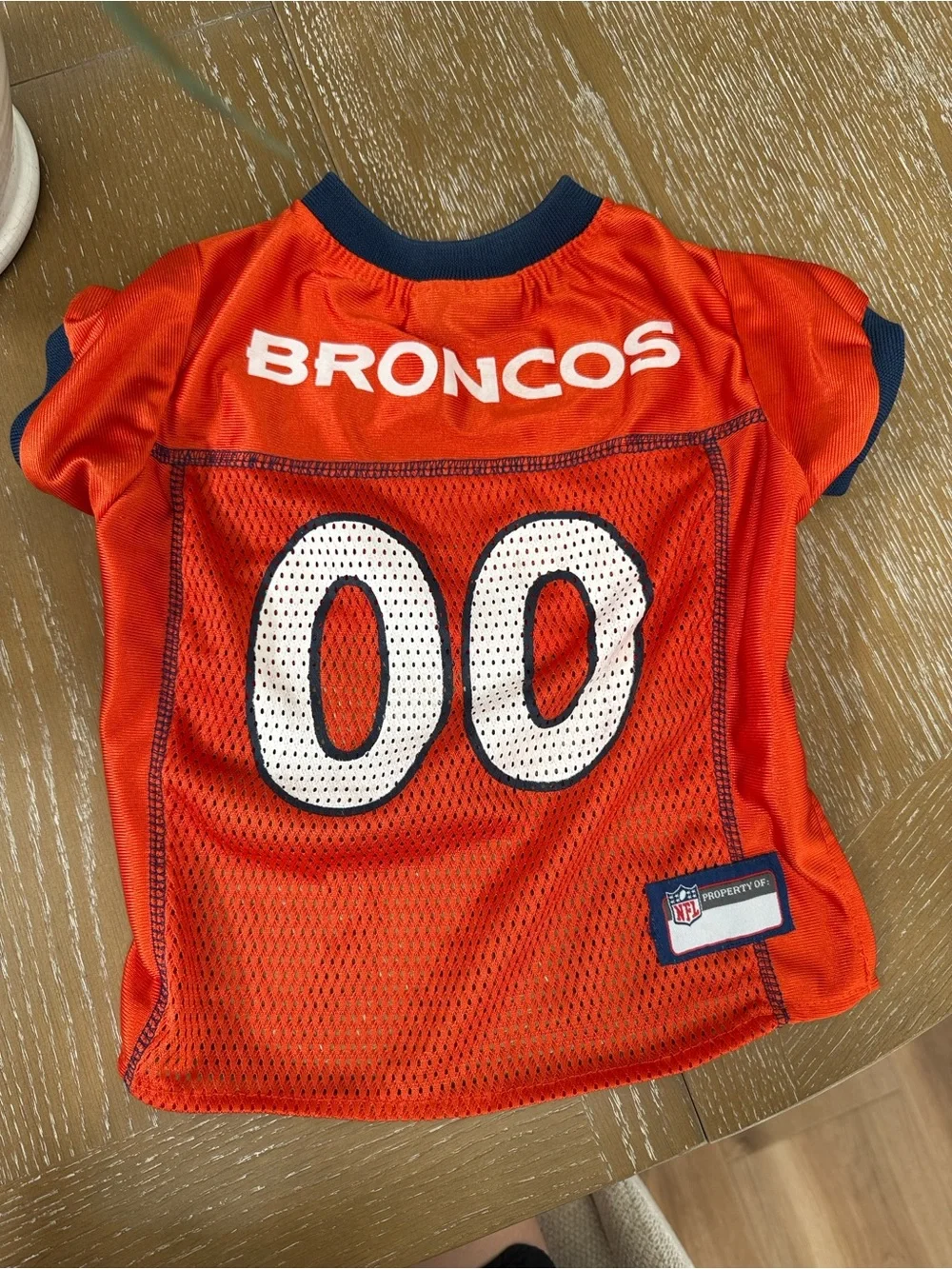 Pets First Orange & Navy Broncos Pet Jersey